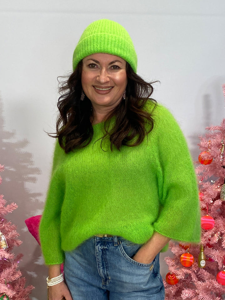 Mohairpullover Grün