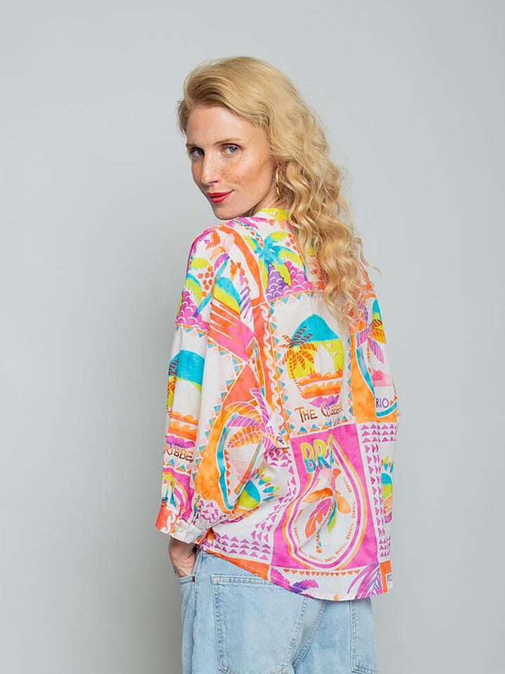 Damenbluse Multi Palm