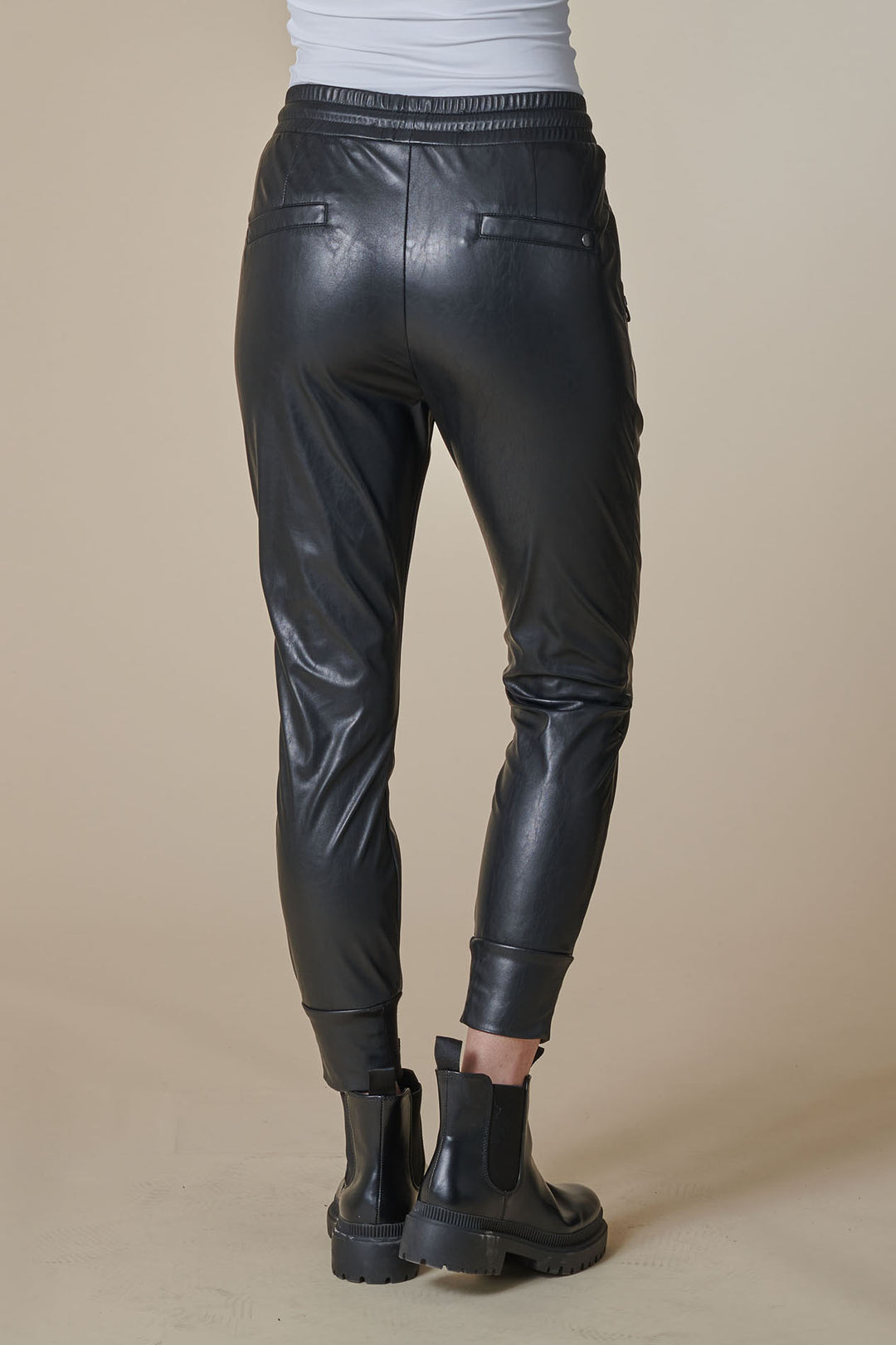 Jogpant Fabia Leather Jet Black