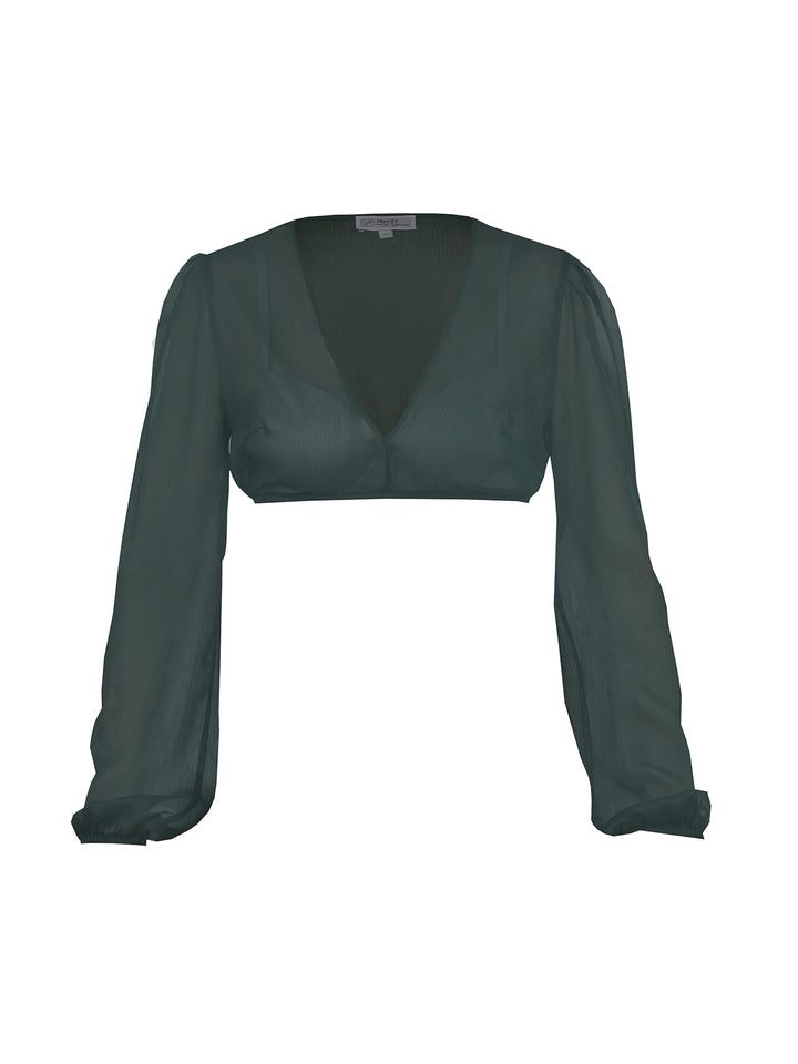 Dirndlbluse Salching Flaschengrün