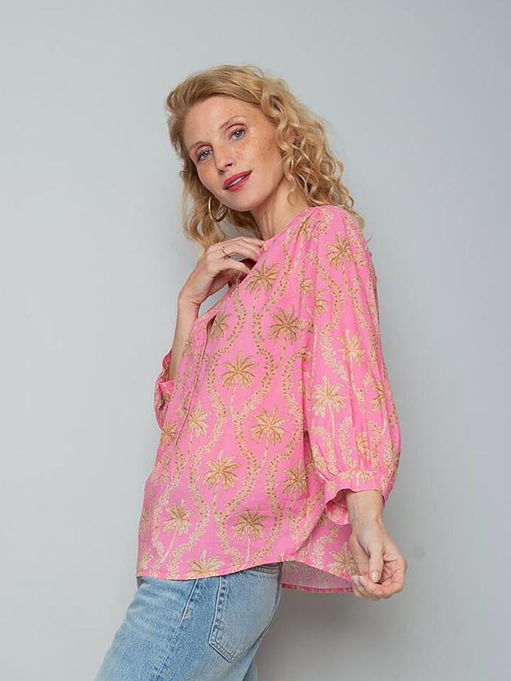 Damenbluse Pink Sand Palms