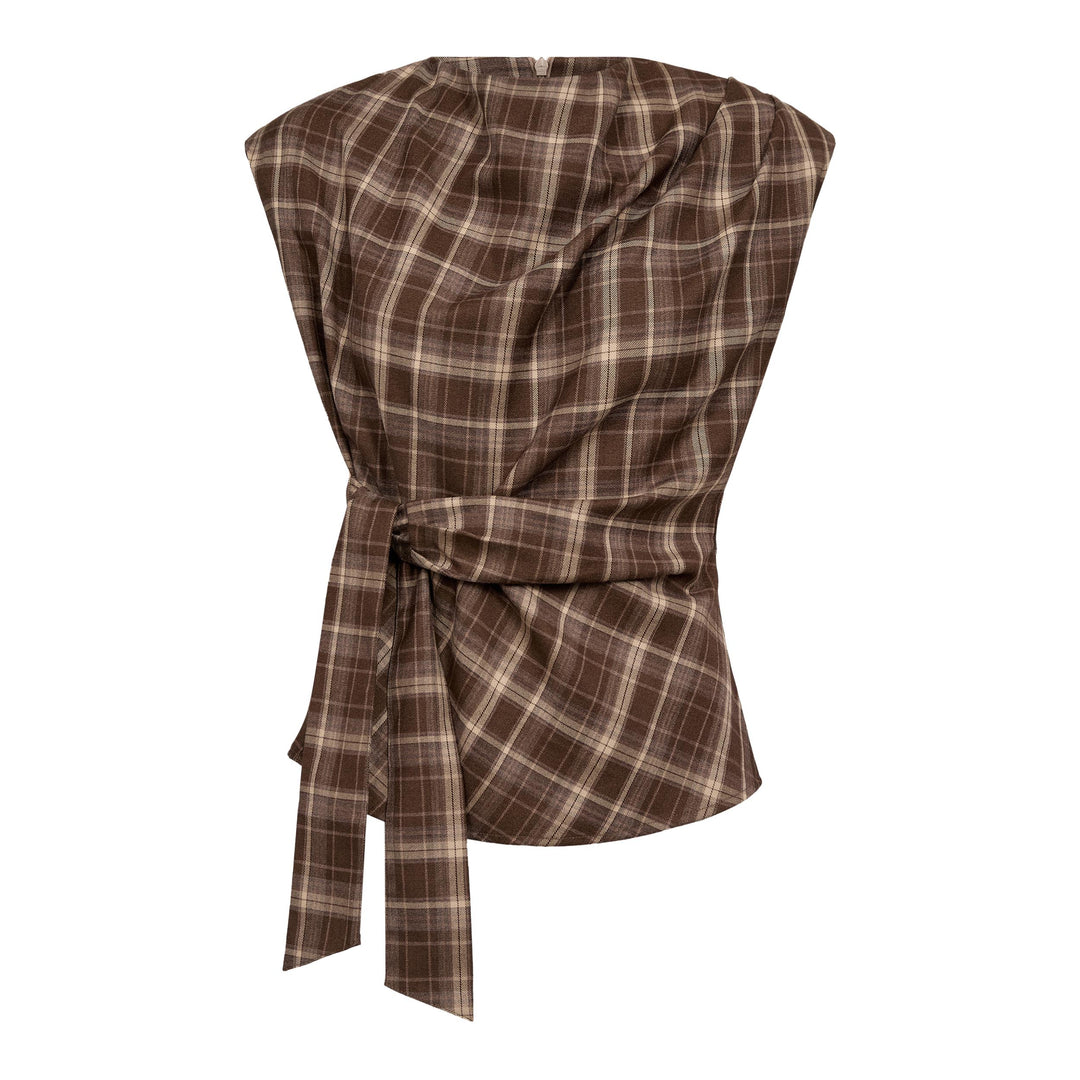DagnyCC Check Pleat Top
