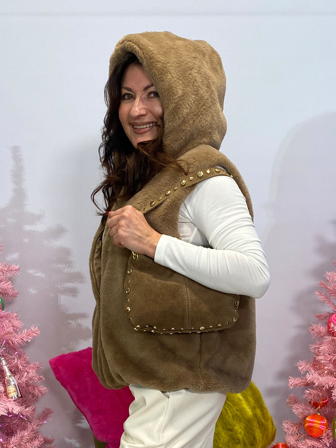 Kunstfellweste Hellbraun