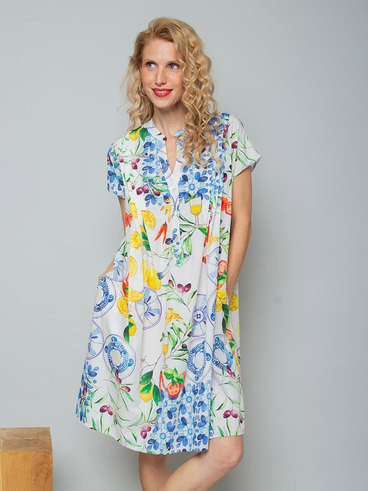 Damenkleid White Multi