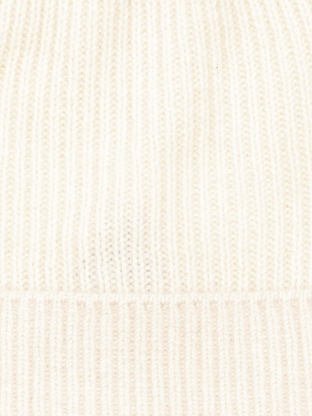 Ribbed Beanie 100% Cashmere Offwhite