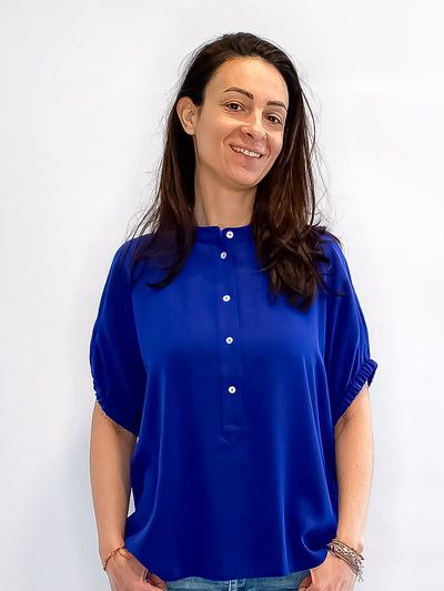 Tonno & Panna Seidenbluse Tabitha Azur